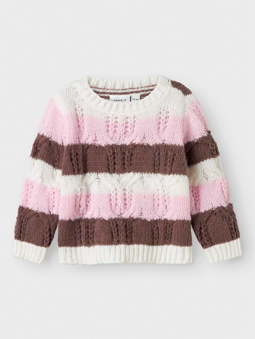 Name It Mini Girl's Nibo Long Sleeve Knit Pullover Peppercorn