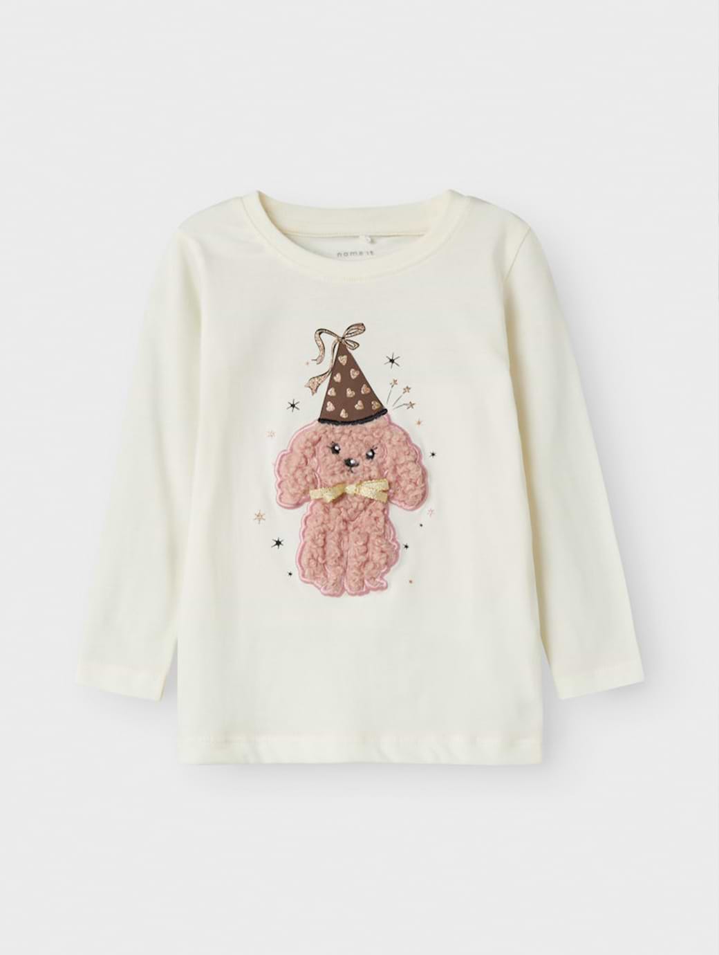 Name It Mini Girl's Ninna Long Sleeve Box Top Cloud Dancer