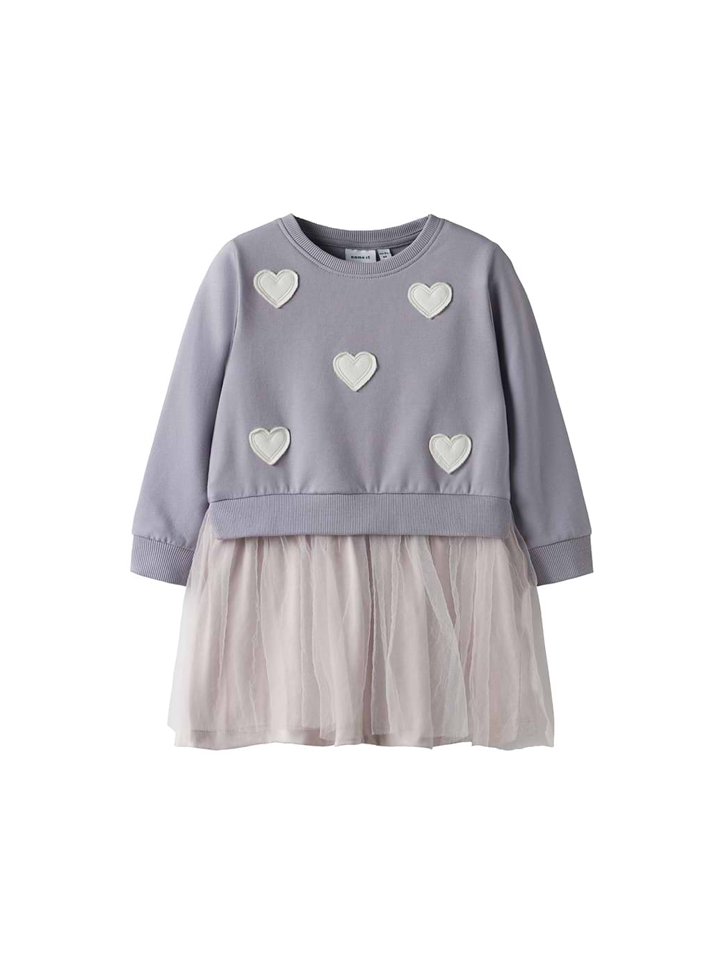 Name It Mini Girl's Bianjia Sweat Dress Lavender Gray