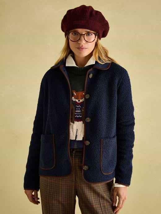 Women's fleece button jacket on sale