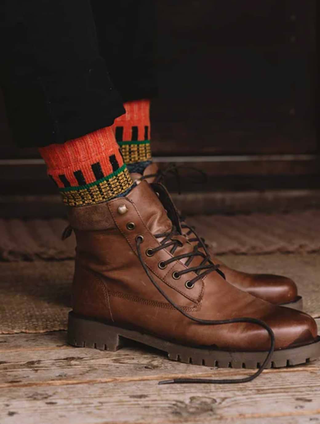 Nordic Svea Merino Wool Sock Orange