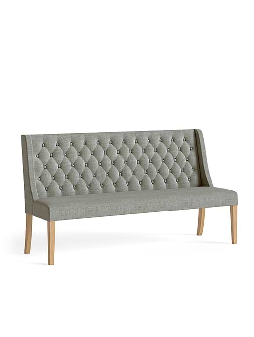 Normandy Button Back Upholstered Dining Sofa Grey