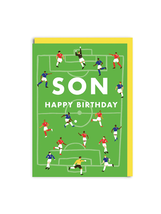 Ohh Deer Football Pitch Happy Birthday Son Greeting Card