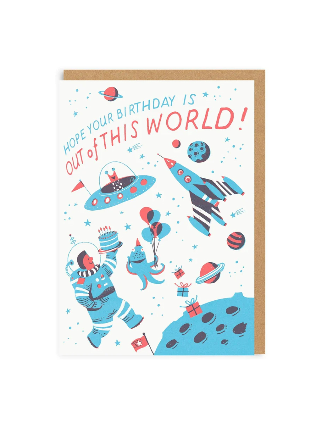 Ohh Deer Space Birthday Greeting Card