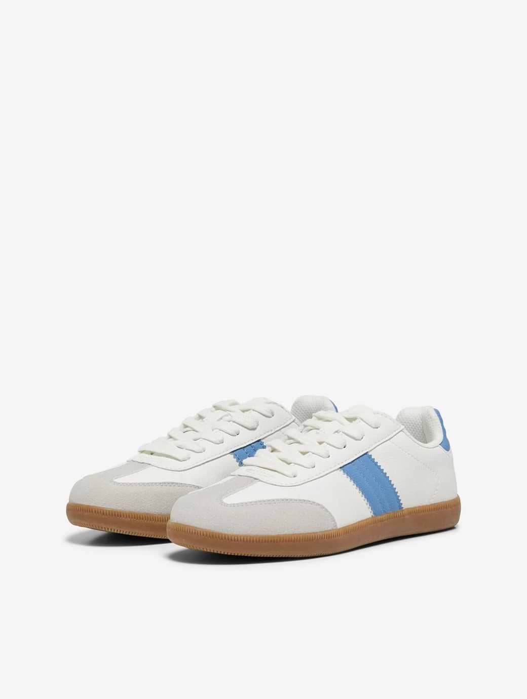 Only Women's Amber PU Sneaker White Dusk Blue