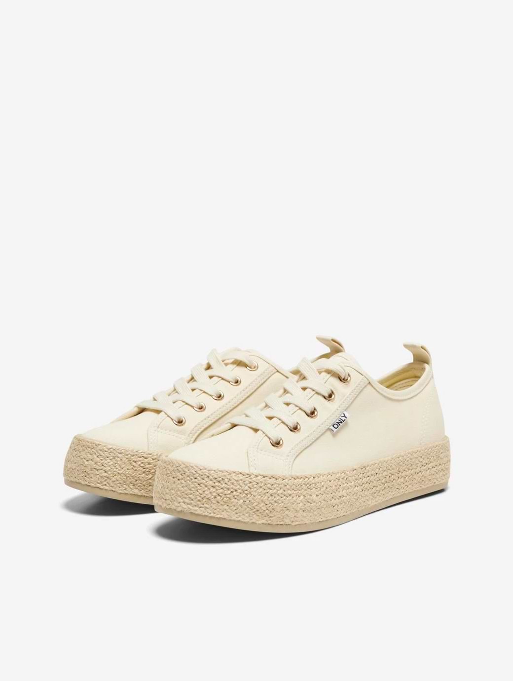Only Women's Lida 1 Lace Up Espadrille Sneaker Creme