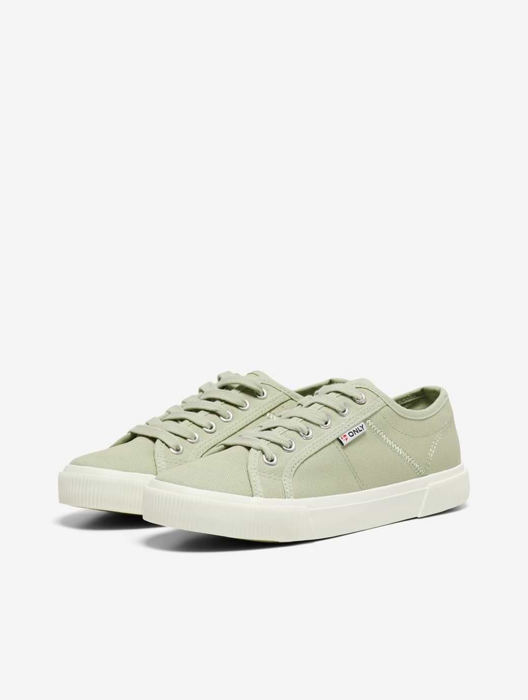 Only Women's Nicola Canvas Sneaker Granite Green