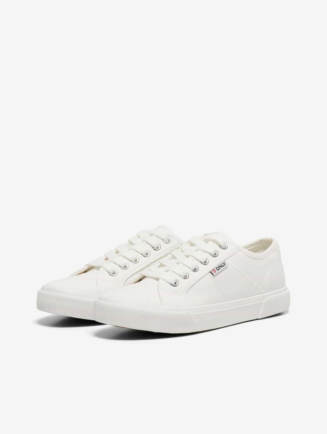 Only Women's Nicola Canvas Sneaker White 
