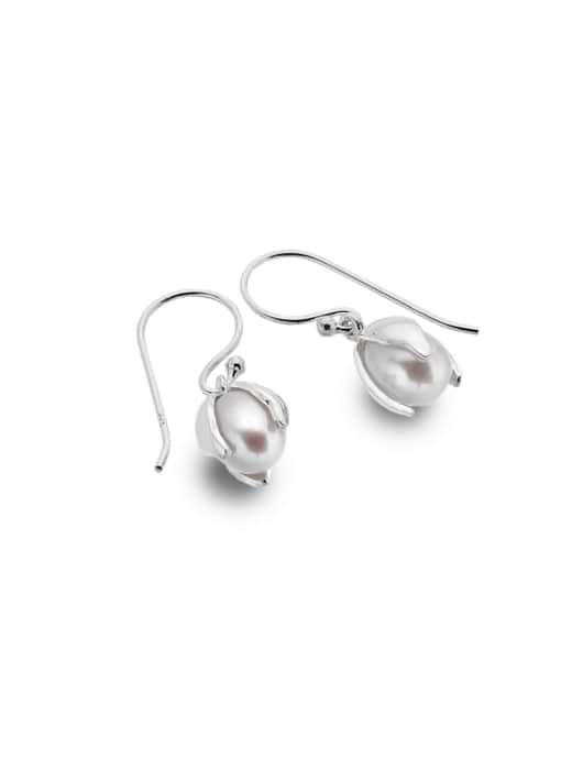 Sea Gems Origins Silver Earring Snowdrop & Pearl