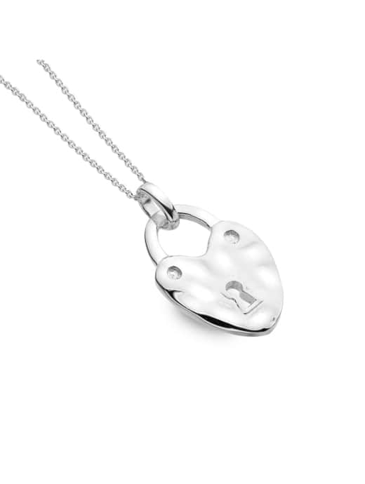 Sea Gems Origins Silver Pendant Heart Padlock 