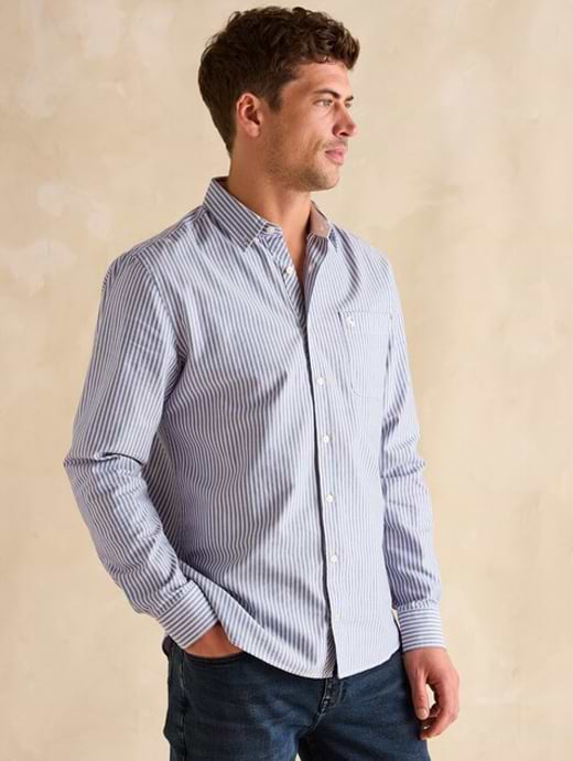 Joules Men's Stripe Oxford Shirt Blue