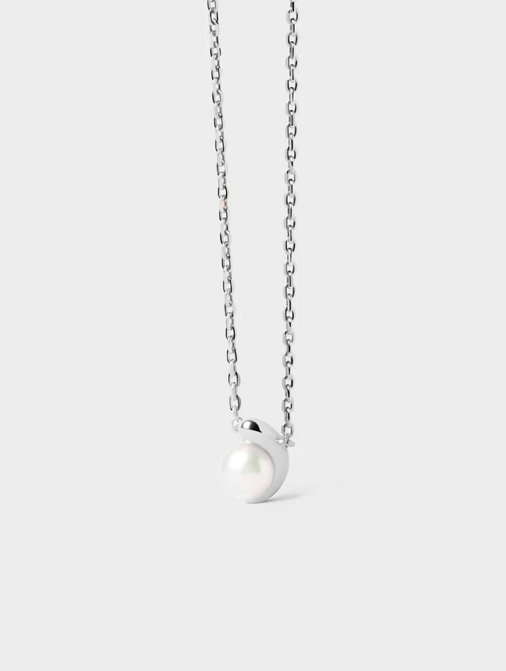 PDPAOLA La Perla Solitary Silver Necklace Silver One Size