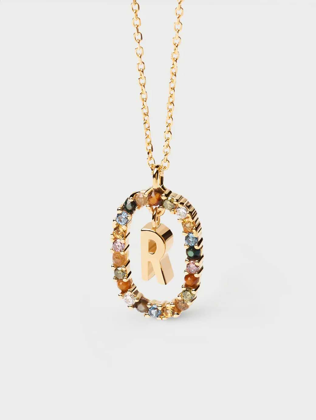 PDPAOLA Letter R Necklace Gold One Size