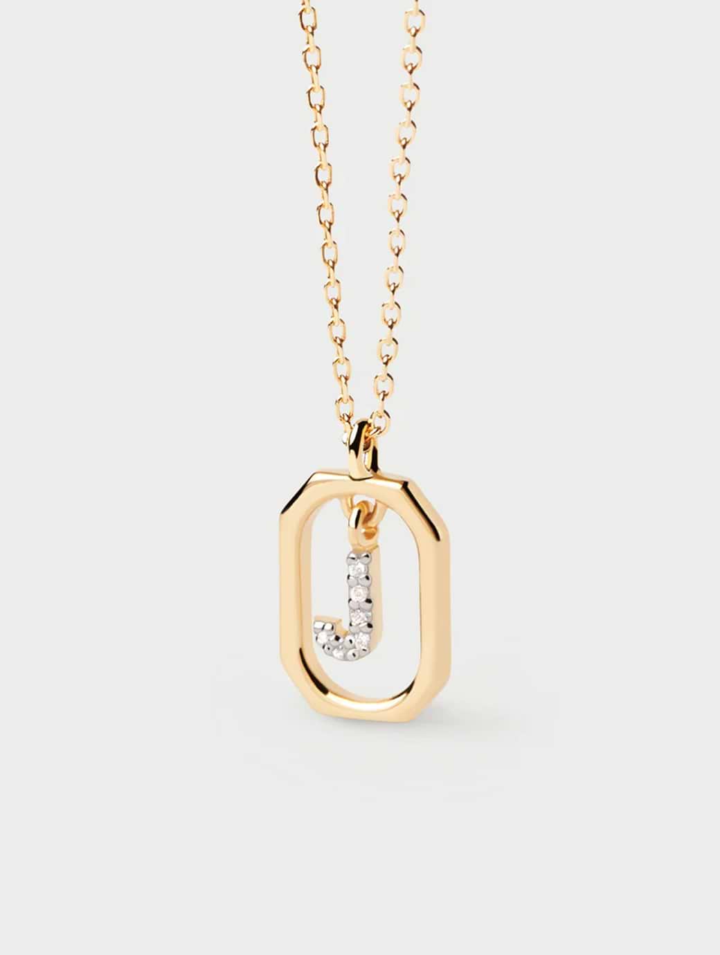 PDPAOLA Mini Letter J Necklace Gold One Size