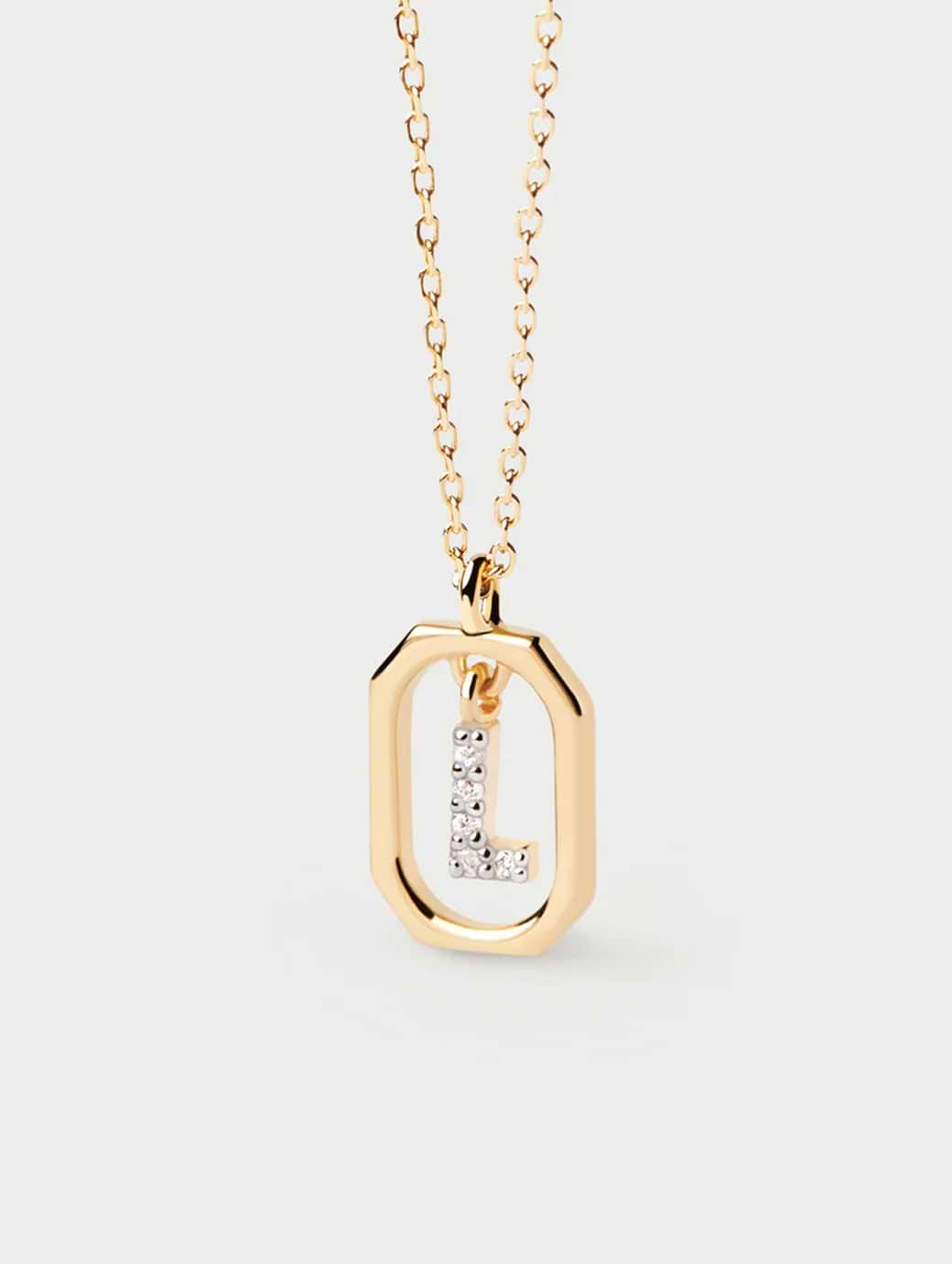 PDPAOLA Mini Letter L Necklace Gold One Size
