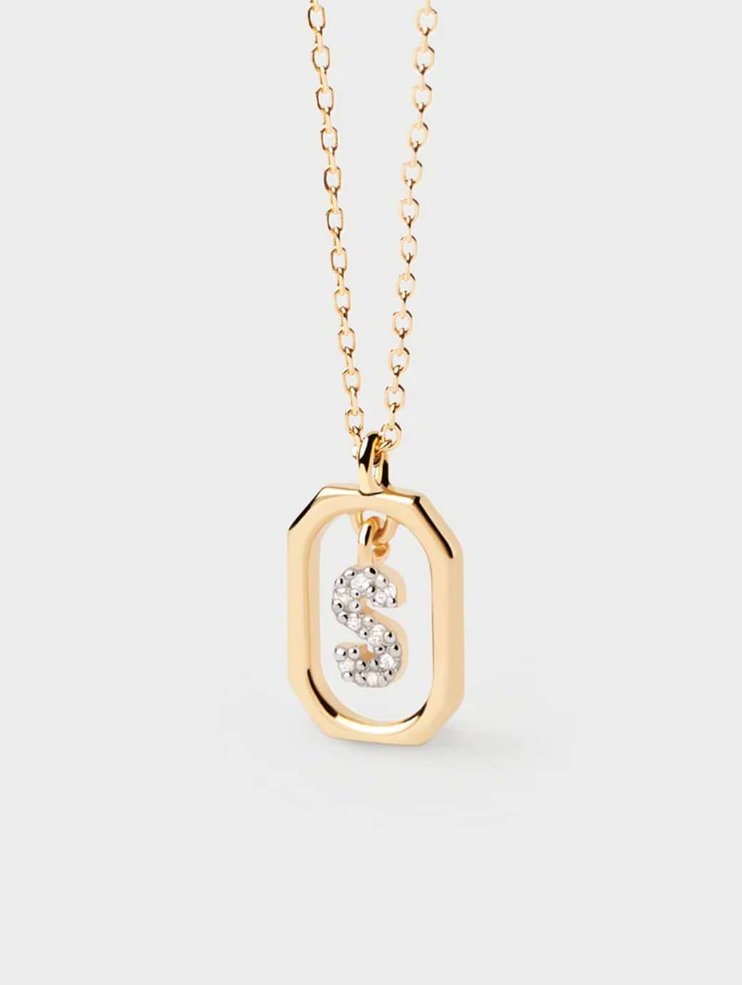 PDPAOLA Mini Letter S Necklace Gold One Size