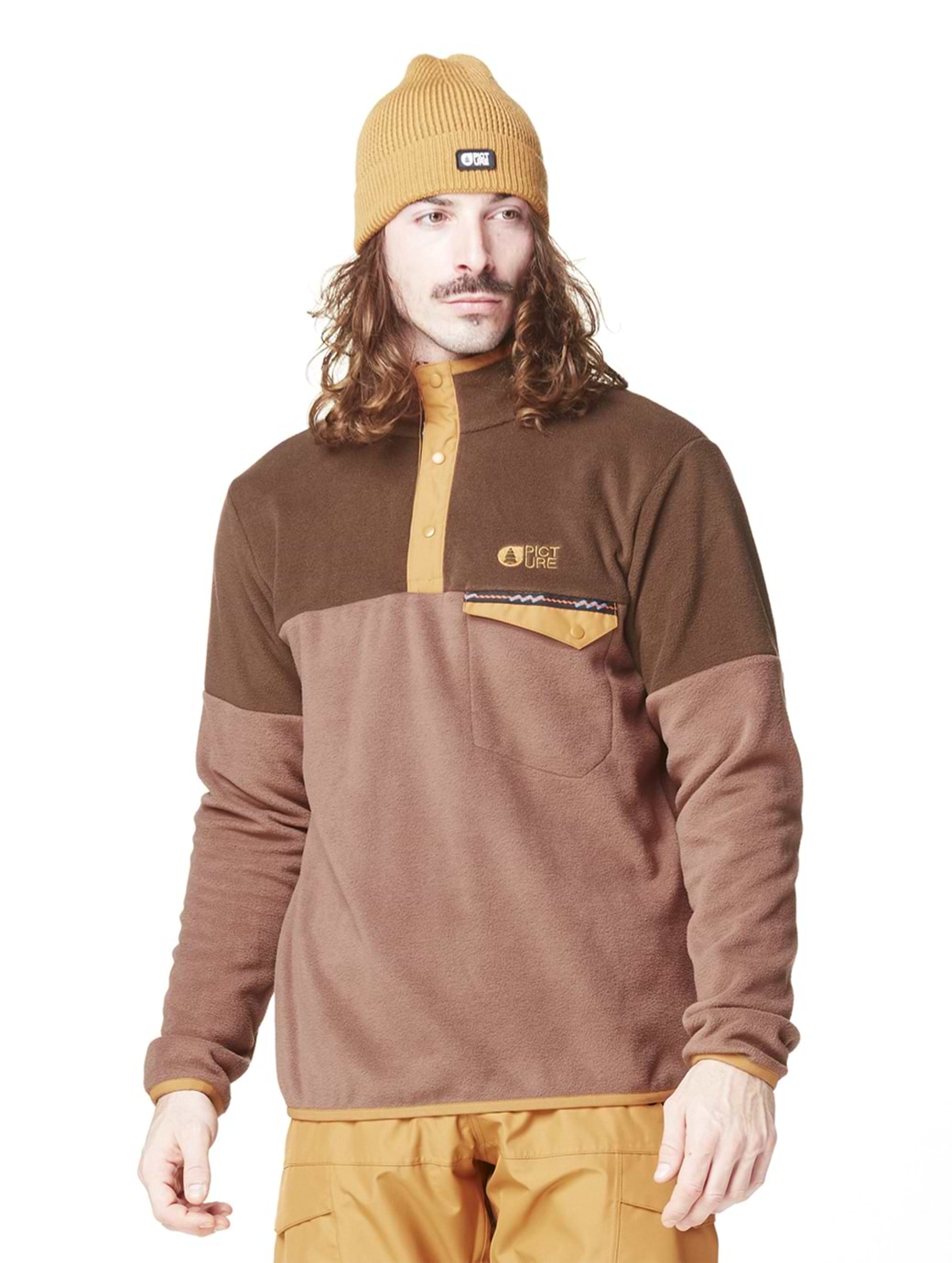 Picture Men's Arcca 1/4 Zip Fleece Cocoa Brown Chicory Coffee