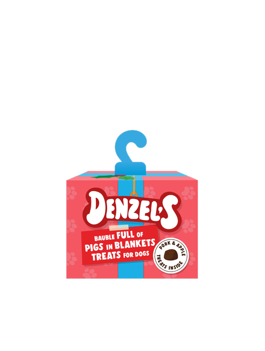 Denzel's Bauble filled with pigs in blanket bites (50g)