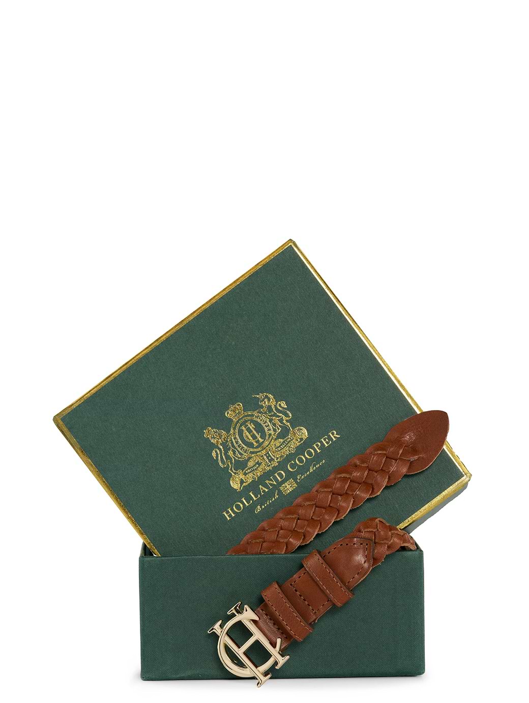 Holland Cooper Plaited Slim Belt Tan