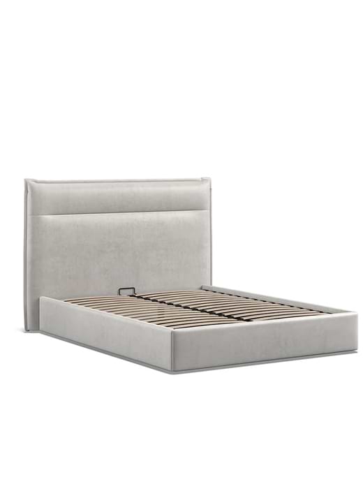 Polzeath 4'6 Fabric Bedframe Silvery Grey Velvet