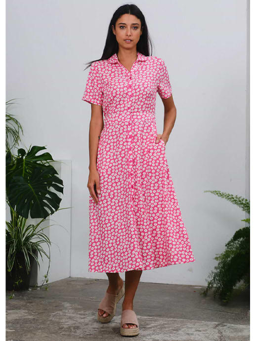 Pretty Vacant Women's Jonie Dress In Pink Daisies 
