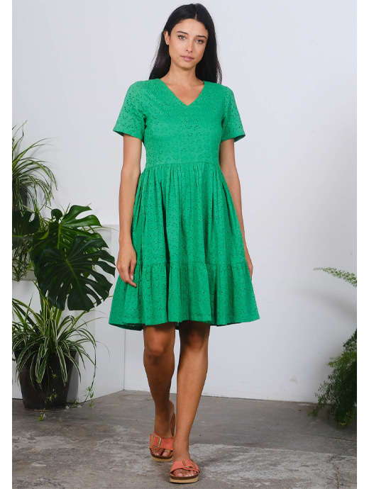 Pretty Vacant Women's Suzanne Dress In Green Schiffly 