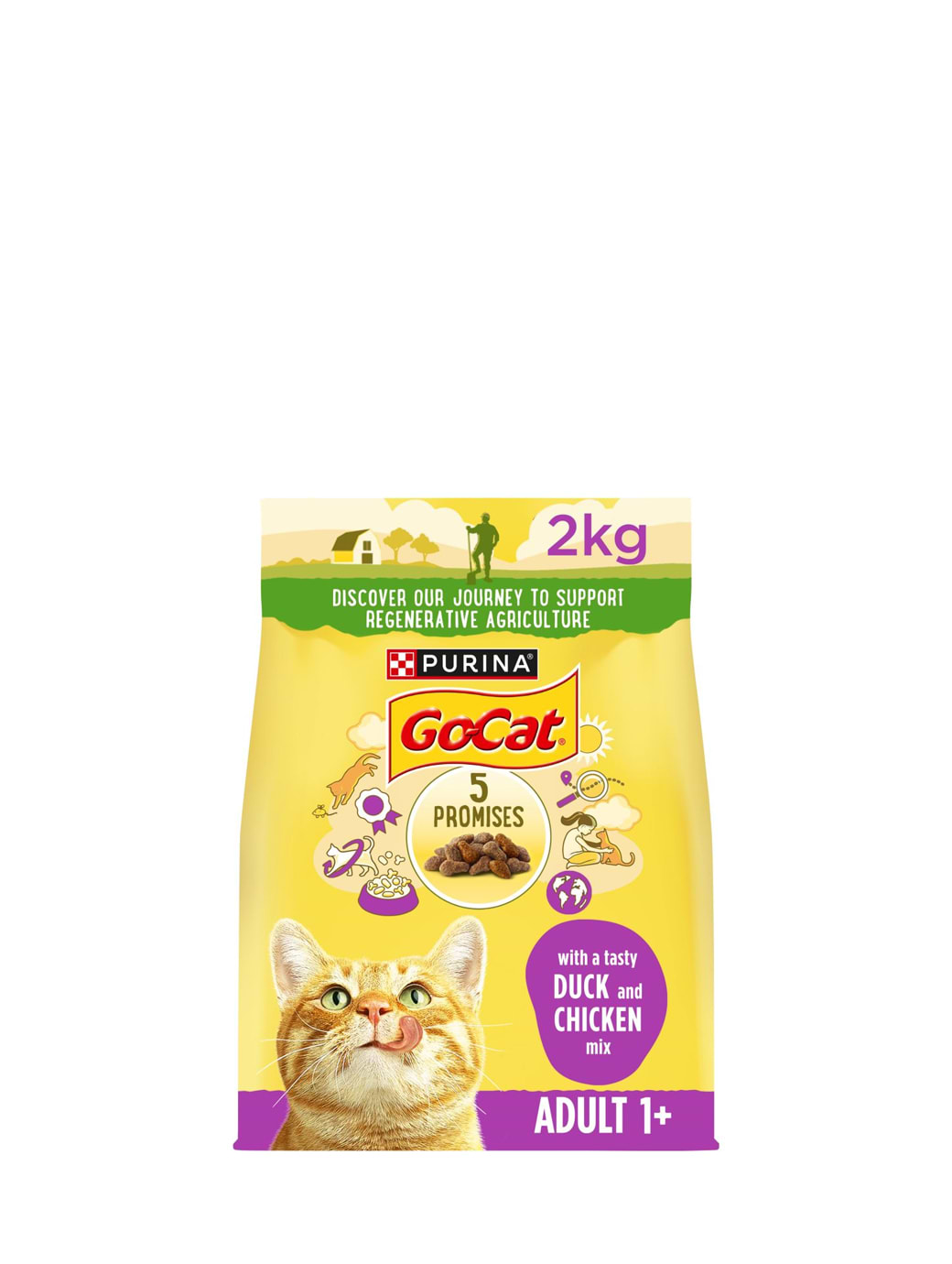 Purina Go-Cat Complete Duck And Chicken Mix Dry Cat Food 2KG