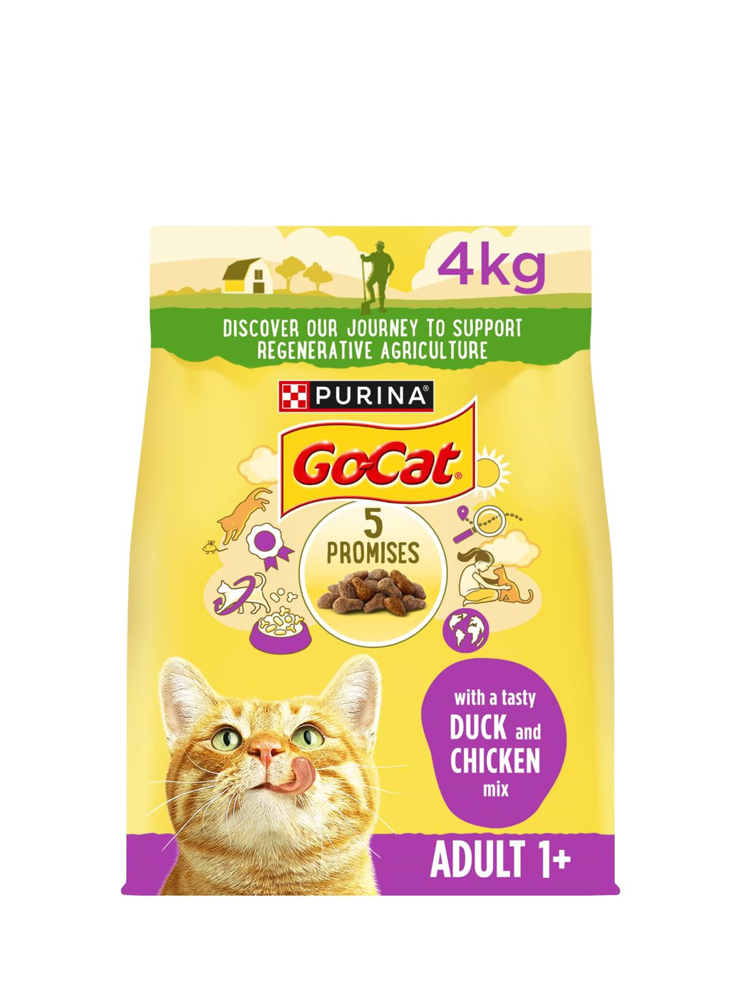 Purina Go-Cat Complete Duck And Chicken Mix Dry Cat Food 4KG