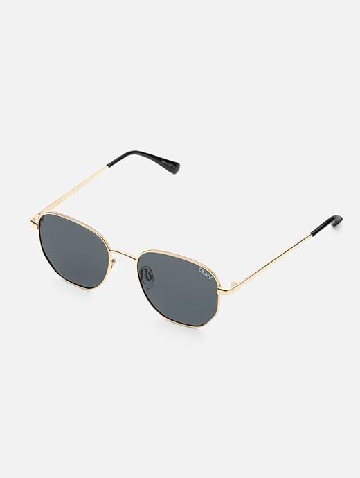 Quay Australia Big Time Gold Frame/Smoke Polarised Lens Sunglasses
