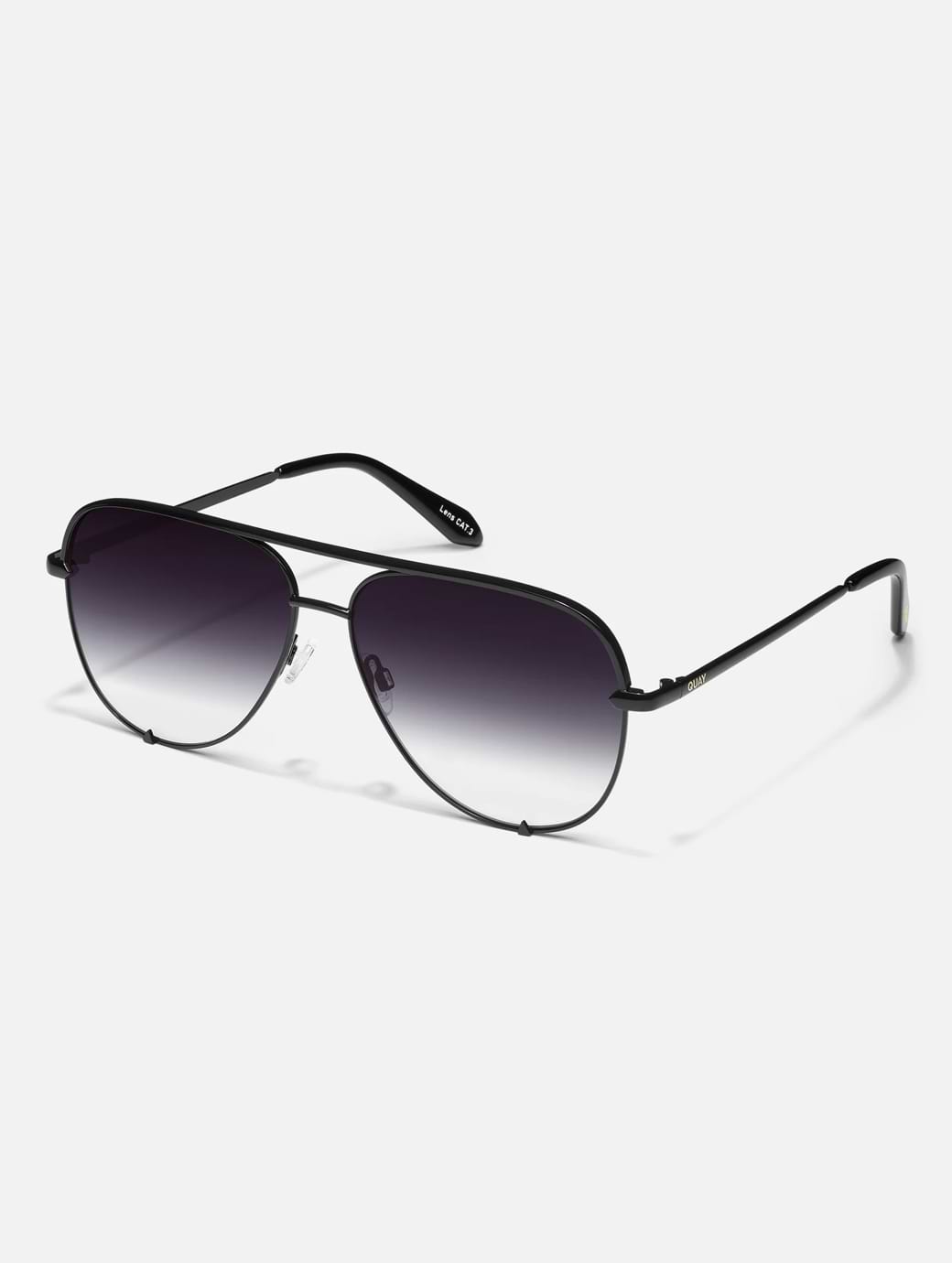 Quay Unisex High Key Smoke Fade Lens Sunglasses Black