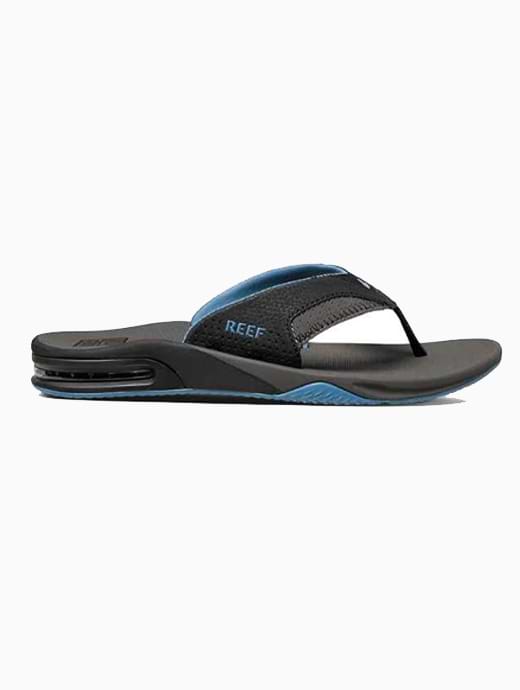 Reef Mens Fanning Flip Flop Grey Light Blue
