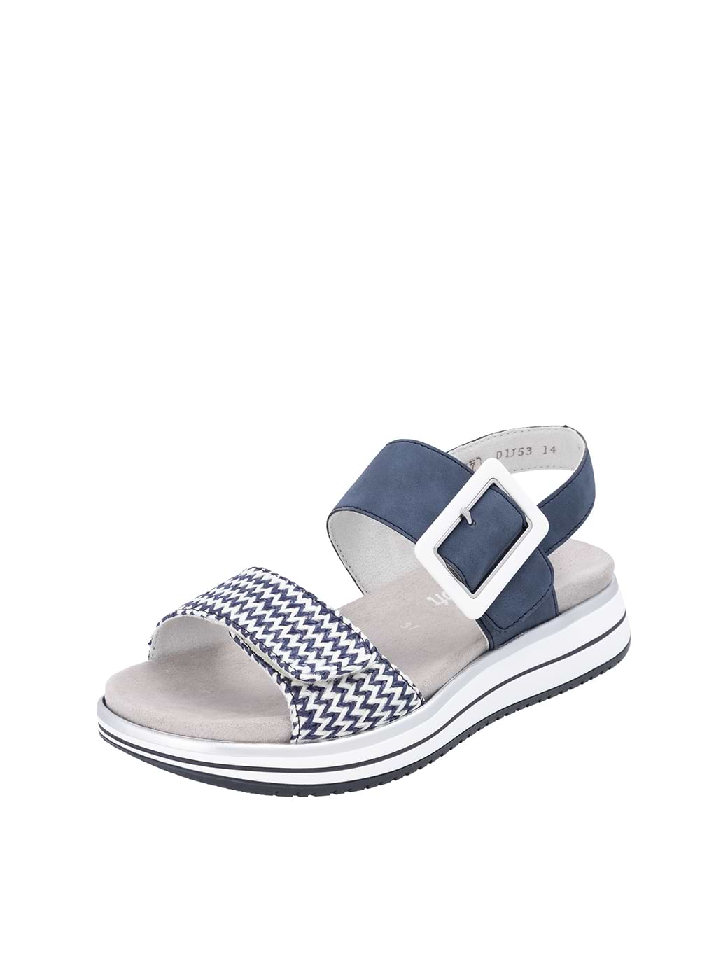 Remonte D1J53-14 Women's Hook & Loop Sandals Pacific/White/Jeans