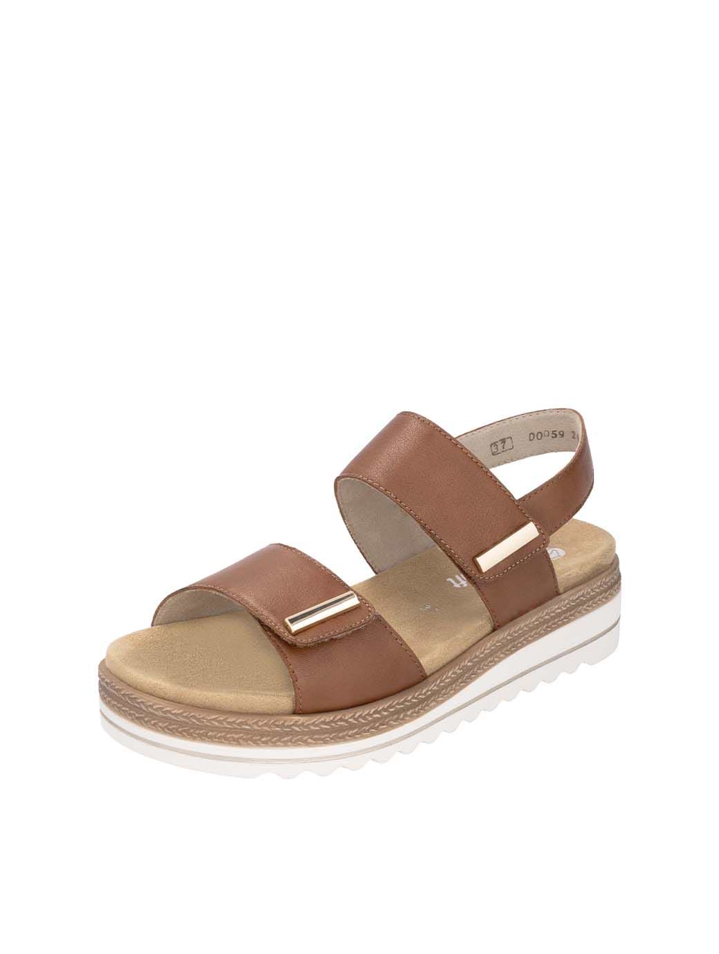 Remonte Women's D0Q59-24 Hook & Loop Sandals Nutmeg