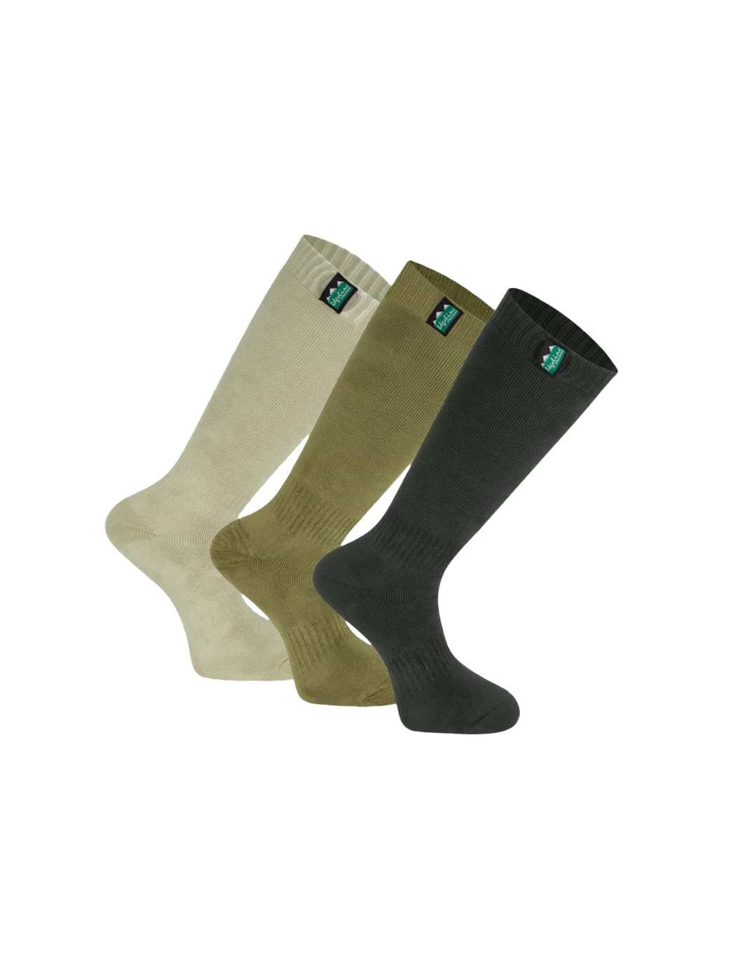Ridgeline Cotton Full Length Work Socks Olive Multi