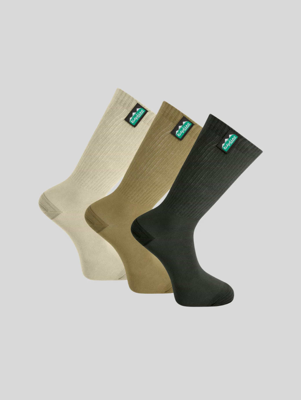 Ridgeline Unisex Cotton Light Work Socks - Mid Length Olive