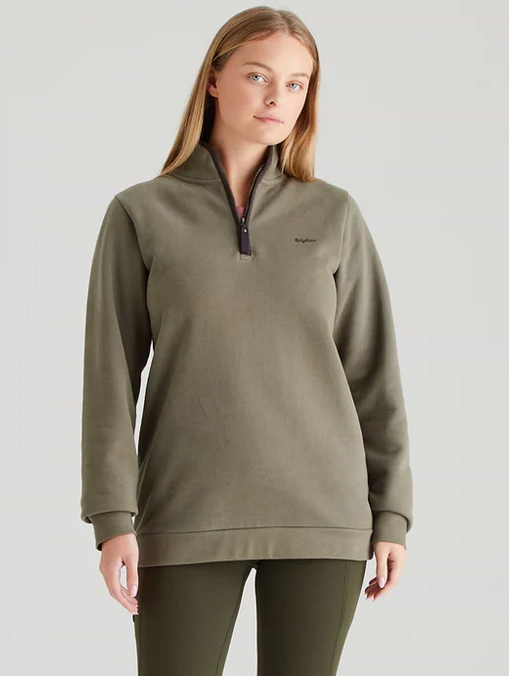 Ridgeline Women's Brancaster 1/4 Zip Top Smokey Olive