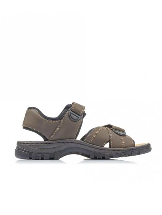 Rieker Men s 25051 27 Sandals Tobacco Black