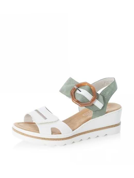 Rieker Women's 67476-81 Sandals Green/White
