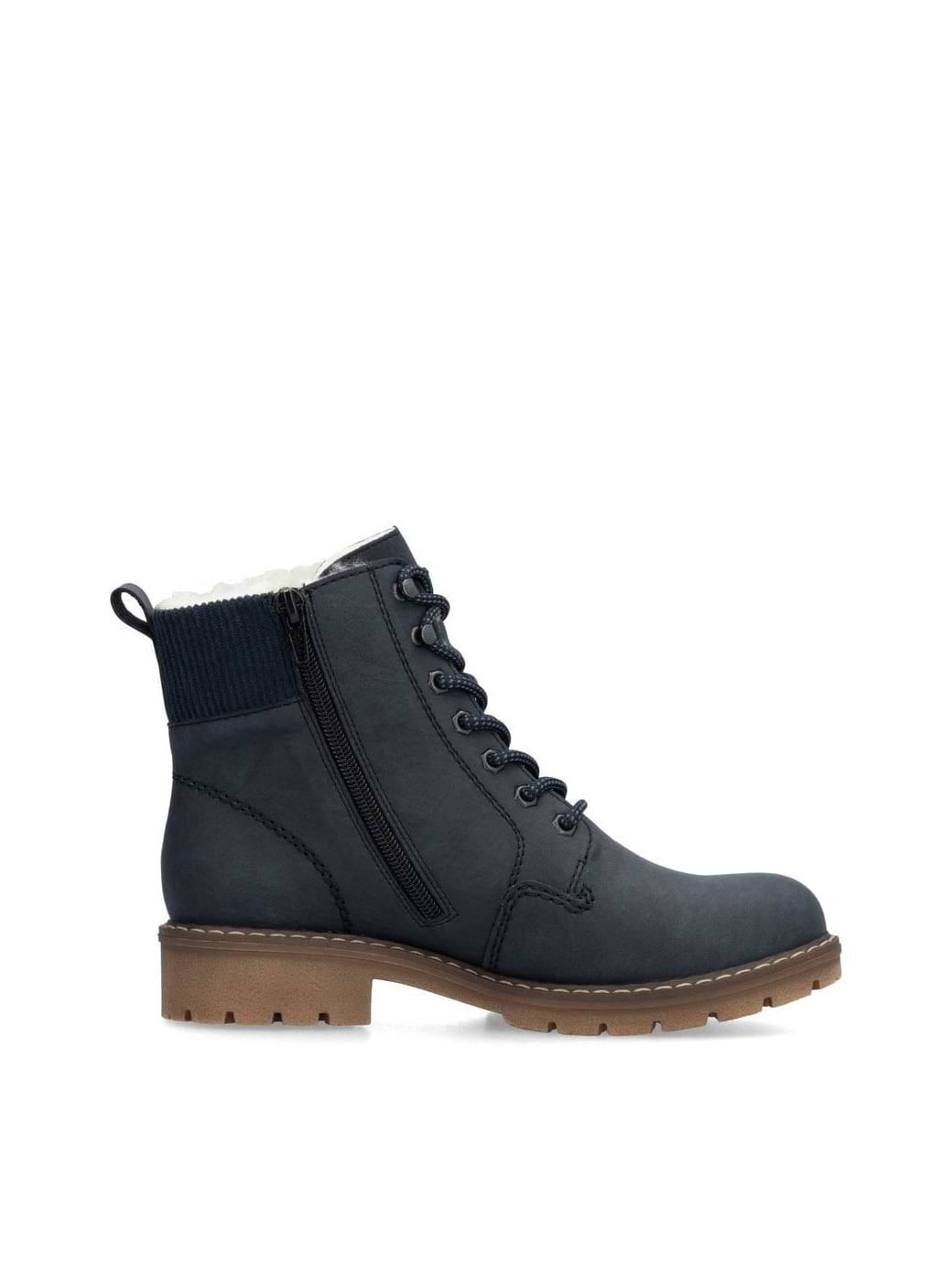 Rieker Y9102 Ladies Lace Up Ankle Boots Blue