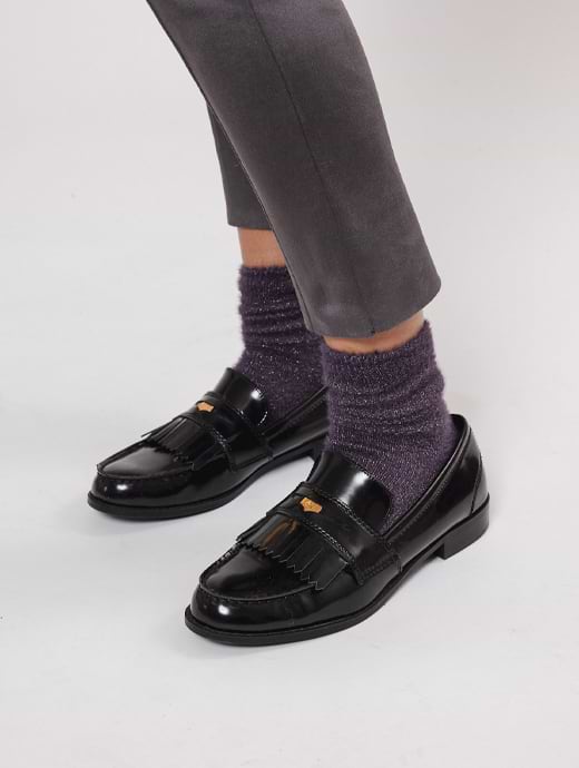 Rino & Pelle Amisa Glitter Sock Eggplant