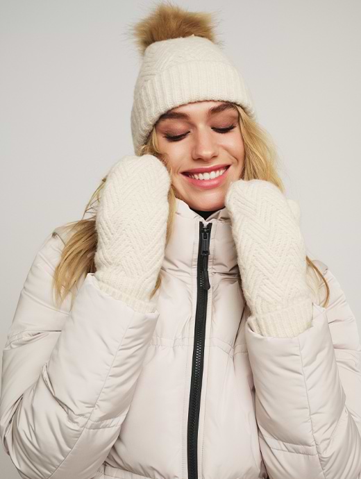 Rino & Pelle Rorie Knitted Gloves Birch