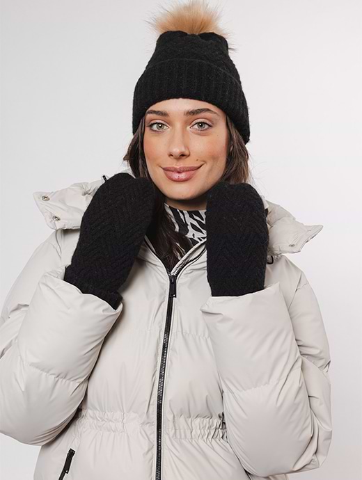 Rino & Pelle Rorie Knitted Gloves Black