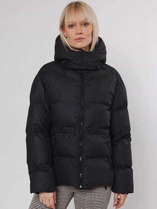Rino & Pelle Women's Aysa Padded Jacket With Detachable Hood Black