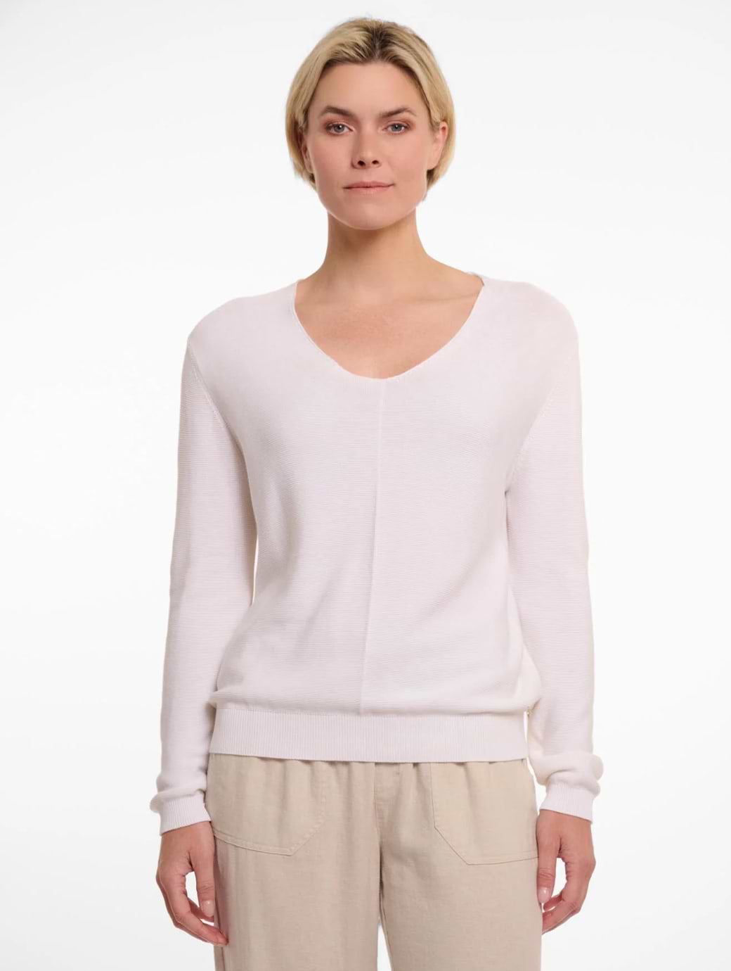 Rino & Pelle Women's Bilbao V-neck T-shirt Snow White