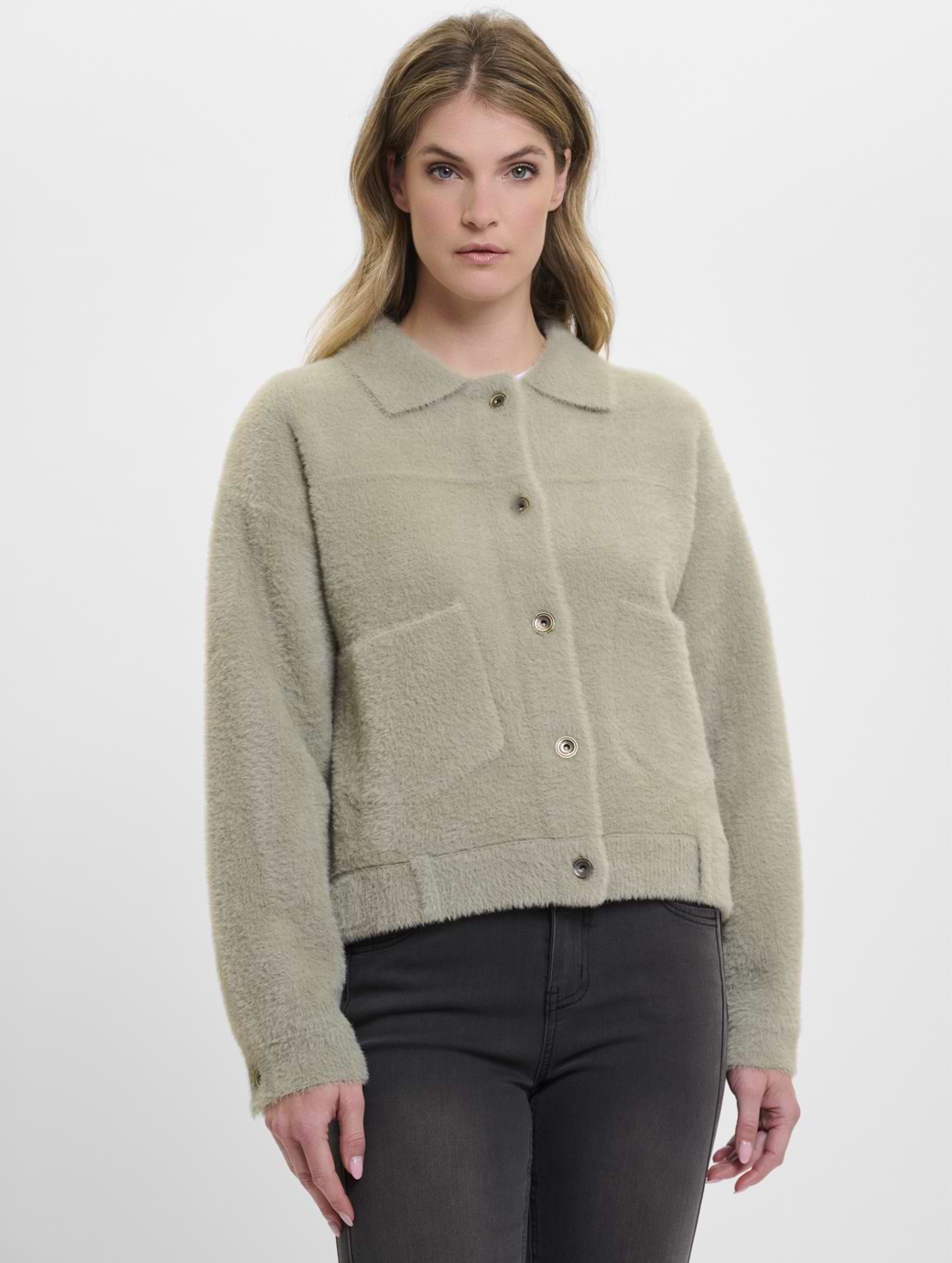 Rino & Pelle Women's Bubbly Boxy Jacket Dusty Khaki
