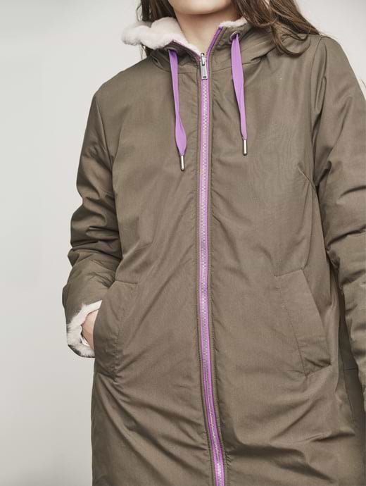 Rino & Pelle Women's Javin Reversible Hooded Coat With Faux Fur