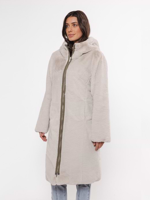 Womens fur lined hooded coat outlet