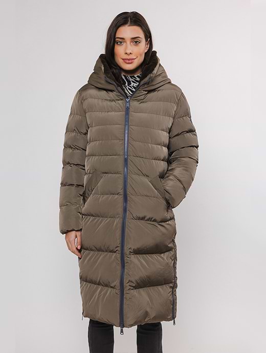 Rino Pelle Women s Keilafur Long Padded Hooded Coat With Faux Fur Hunter