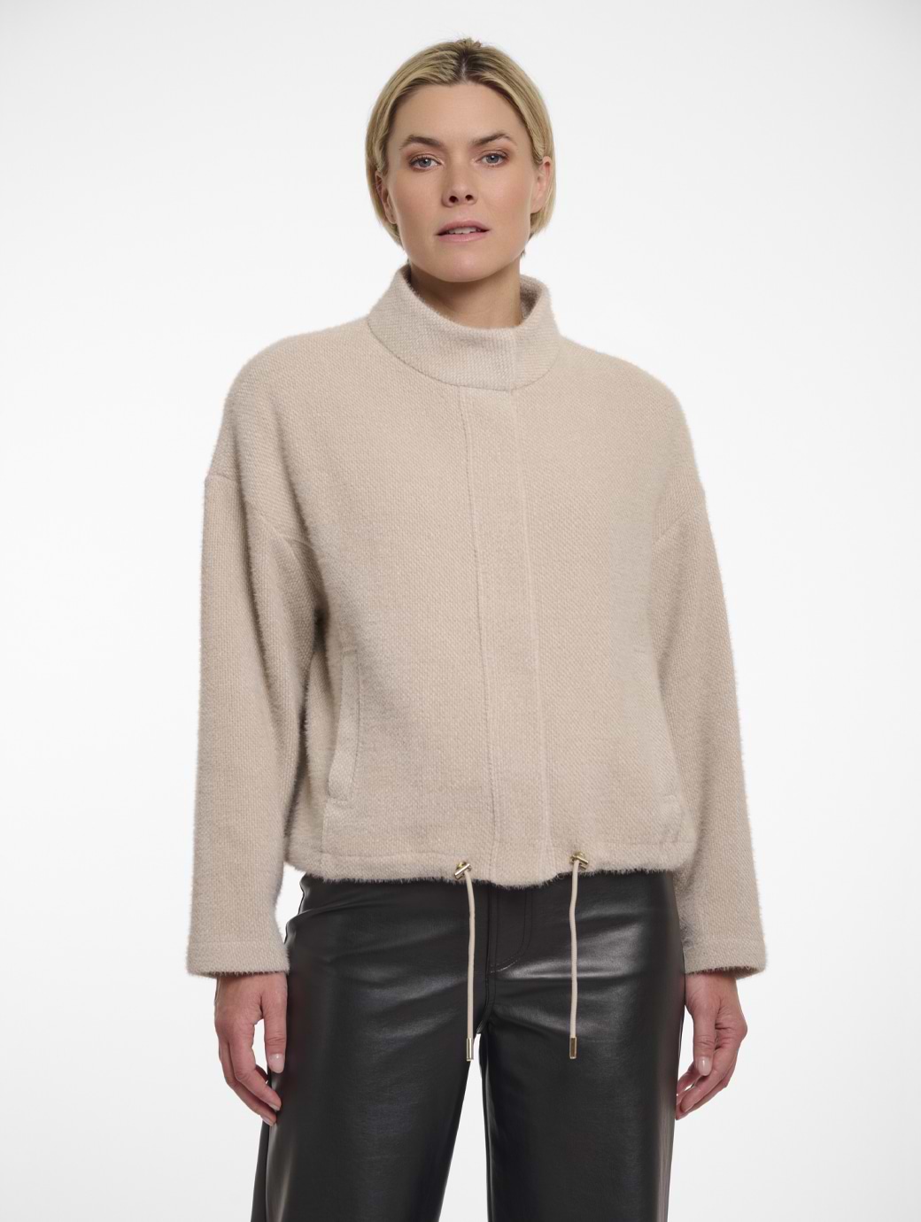 Rino & Pelle Women's Levin Boxy Jacket With Snap Closure Fog Grey