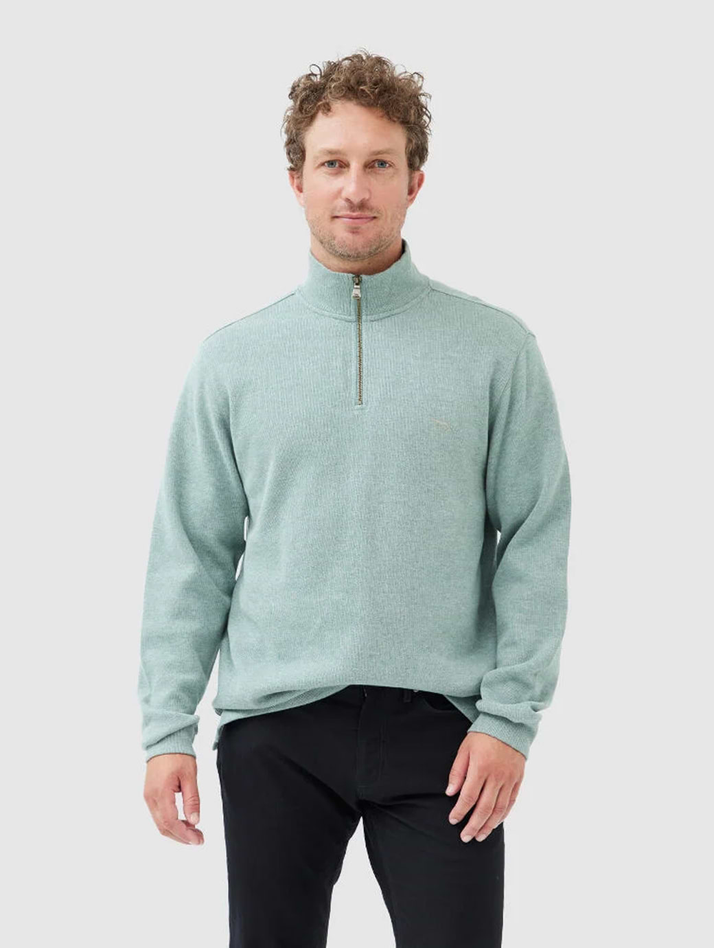 Rodd & Gunn Alton Ave 1/4 Zip Sweat Knit Sage